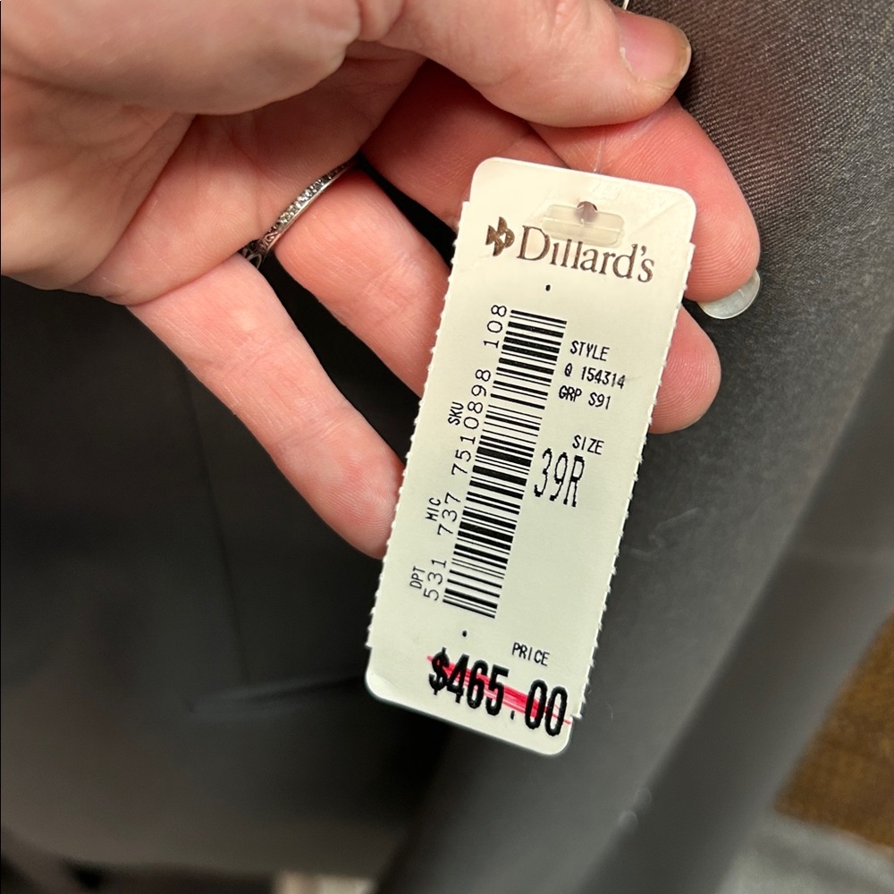 9932 Men's Gray Suit Dillards Size 39R Coat 32 Pants Yves Saint Laurent - Picture 5 of 15